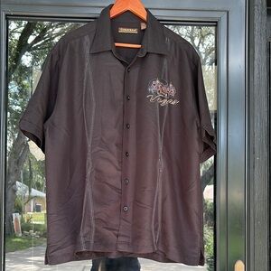 Cubavera Black Casual Vegas Button Down Shirt